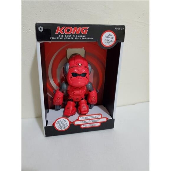 KING KONG DIE CAST INTERACTIVE ACTION FIGURE RED INFRARED TECH LED LIGHTS TOY - Picture 4 of 7